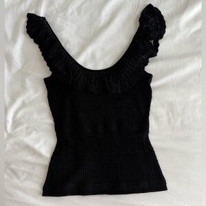 Sezane Lina Top Black - Size XS